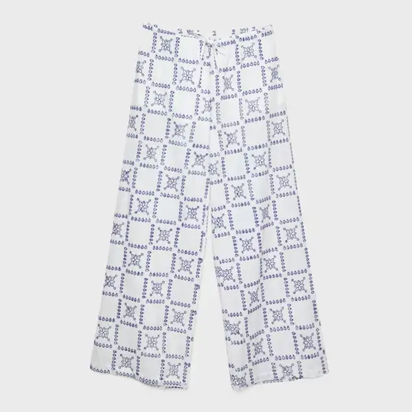 Pantalón bordado azul