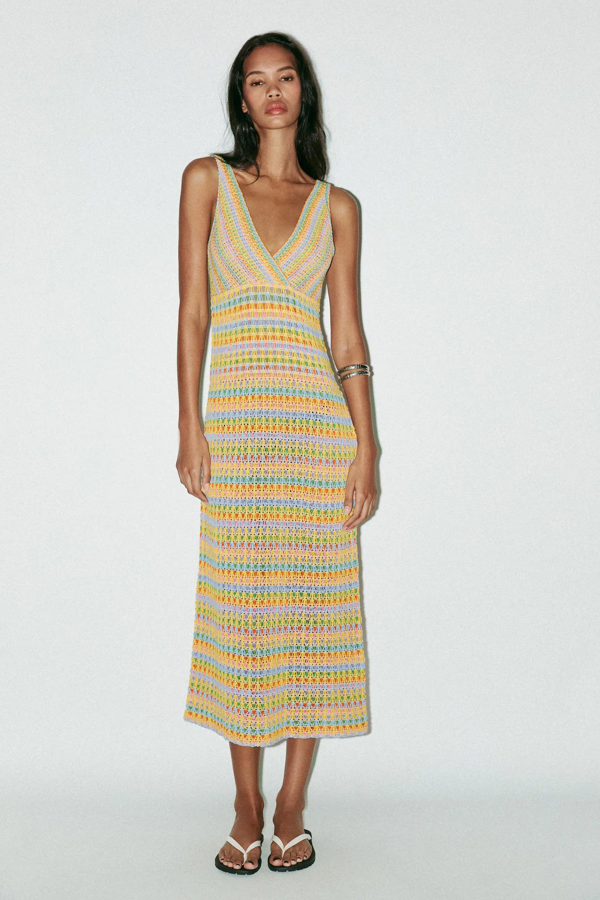 VESTIDO LARGO PUNTO CROCHET