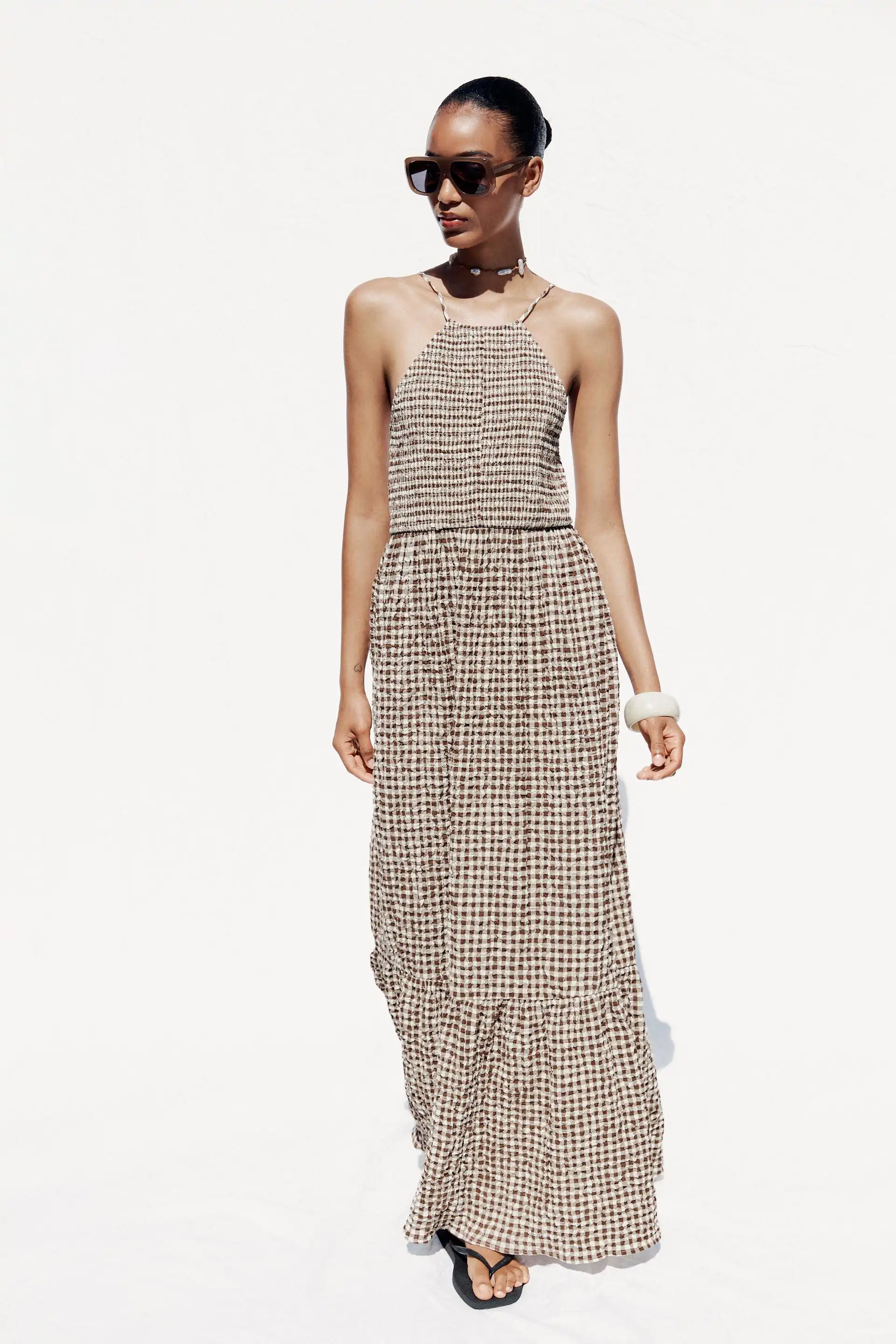 VESTIDO MIDI CUADRO VICHY