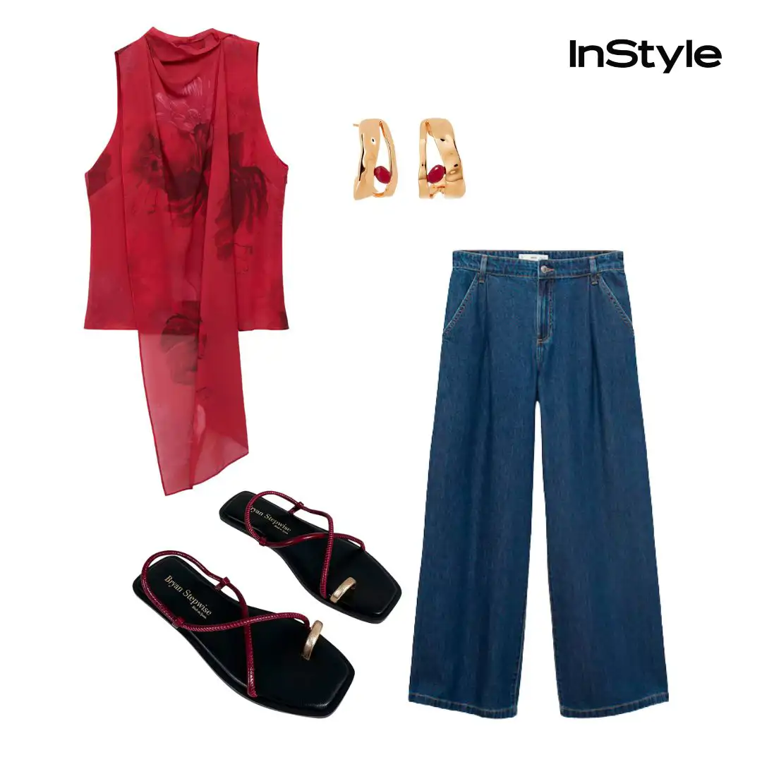 look blusa roja