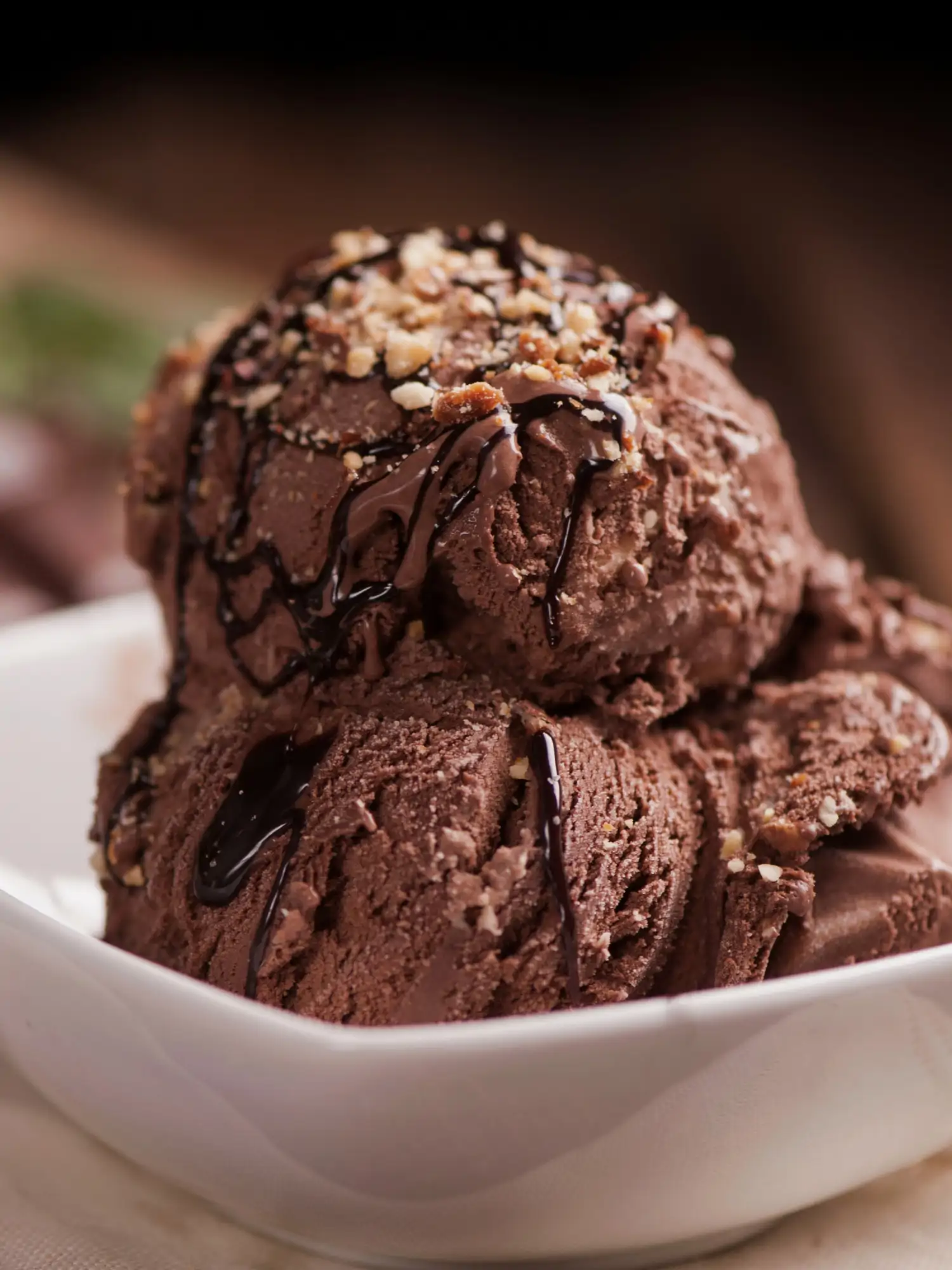 Helado saludable de chocolate negro