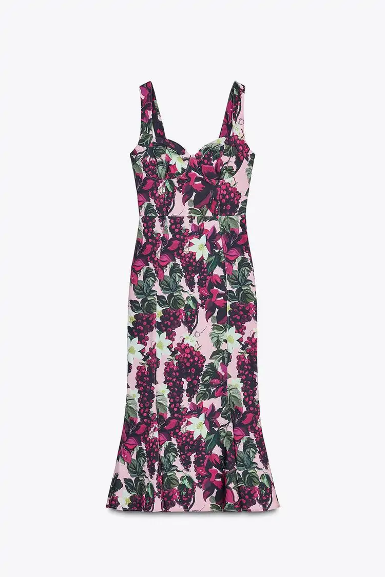 Vestido flores godets