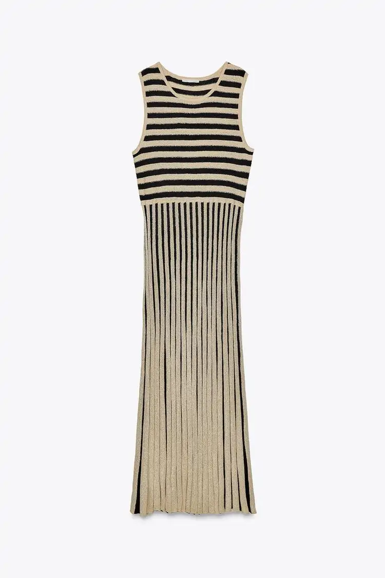 vestido midi rayas