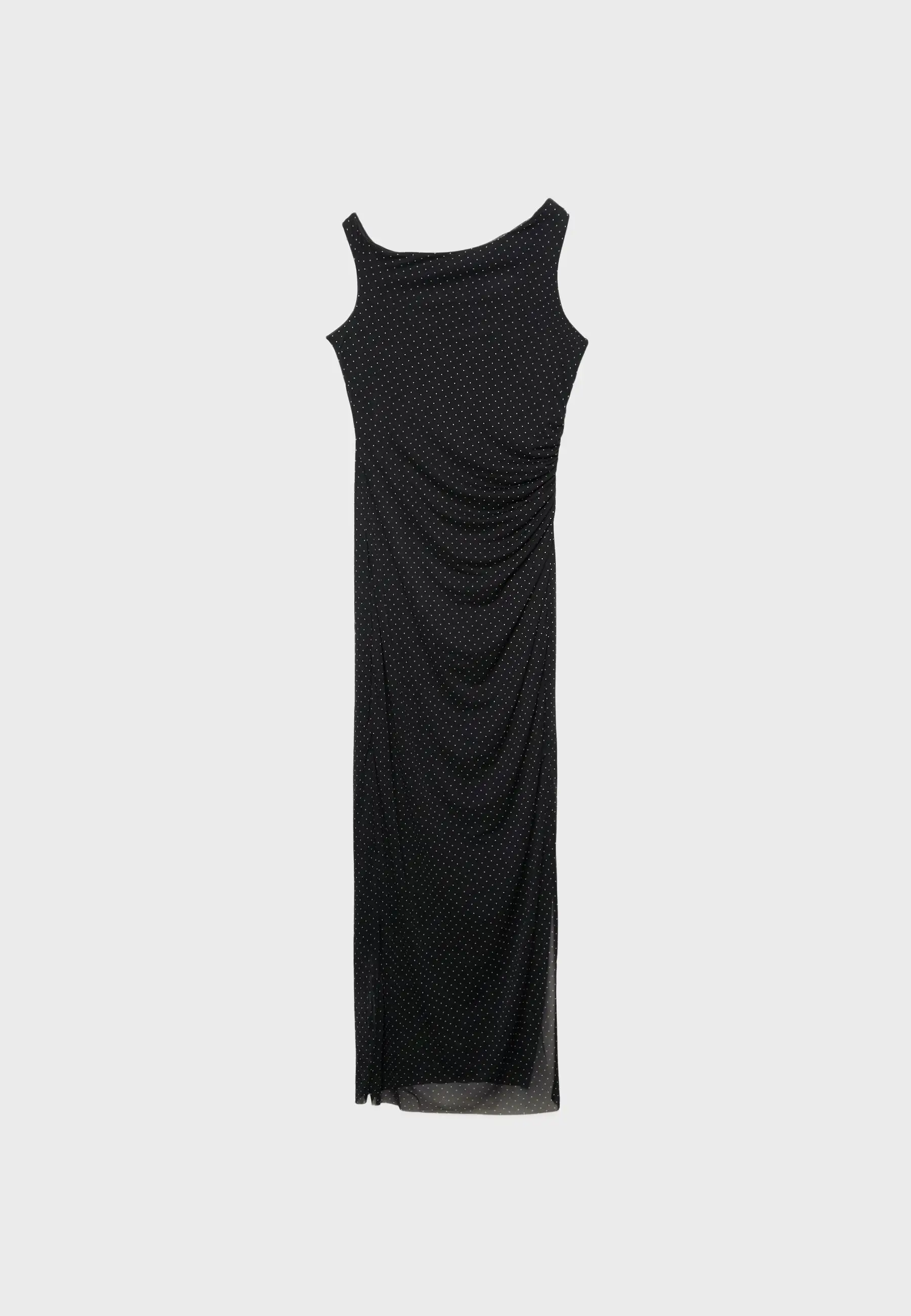 Vestido midi con topos