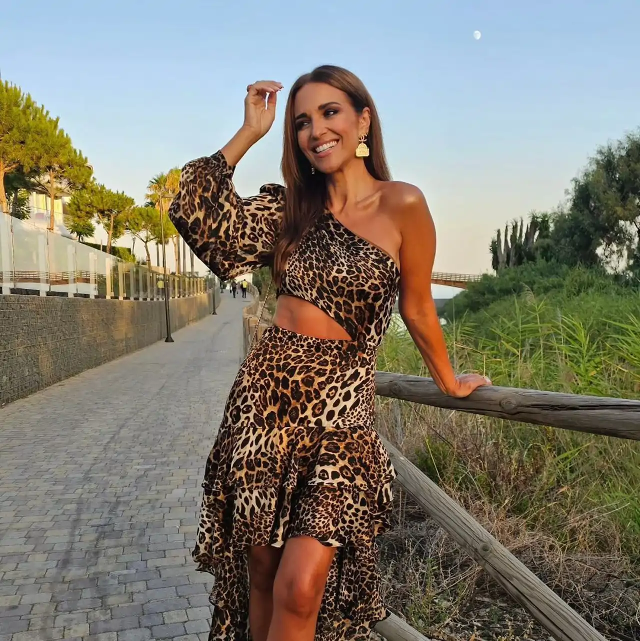 Paula Echevarría con vestido de 'animal print'