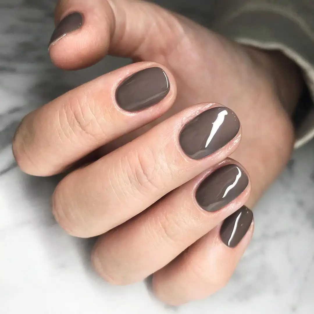 Uñas de unvierno elegantes: marrón hielo 