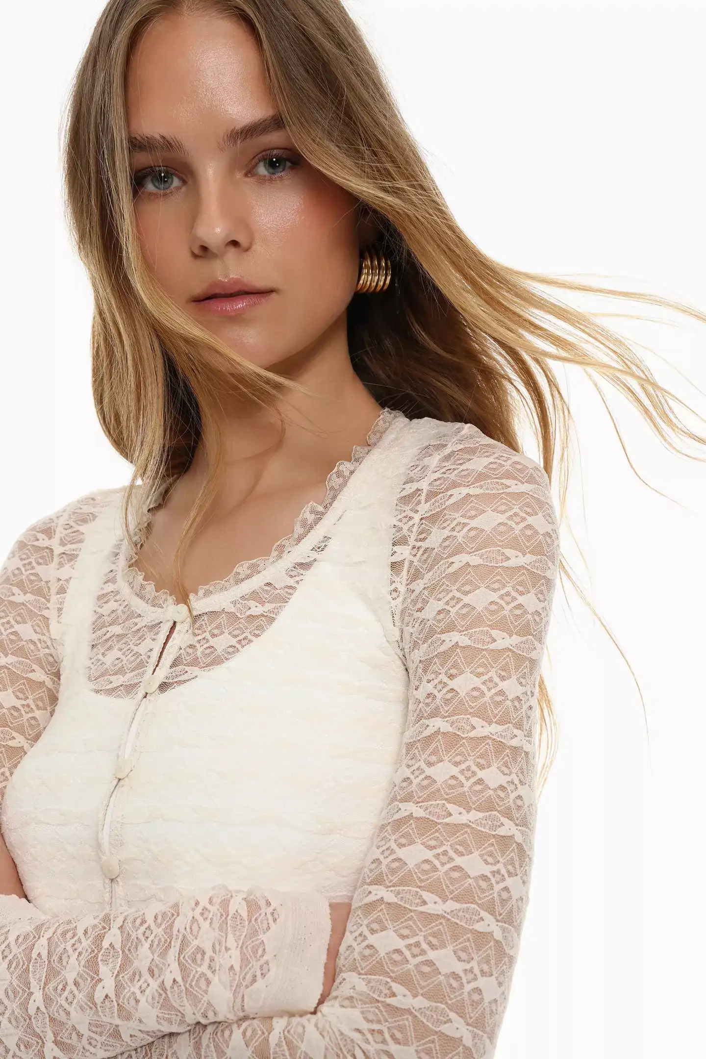 Top camisero encaje