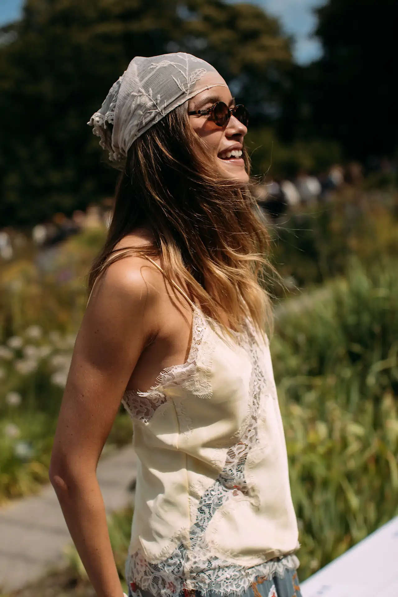 Even in a delicate lace top, Ms Sethi's allure was undeniable