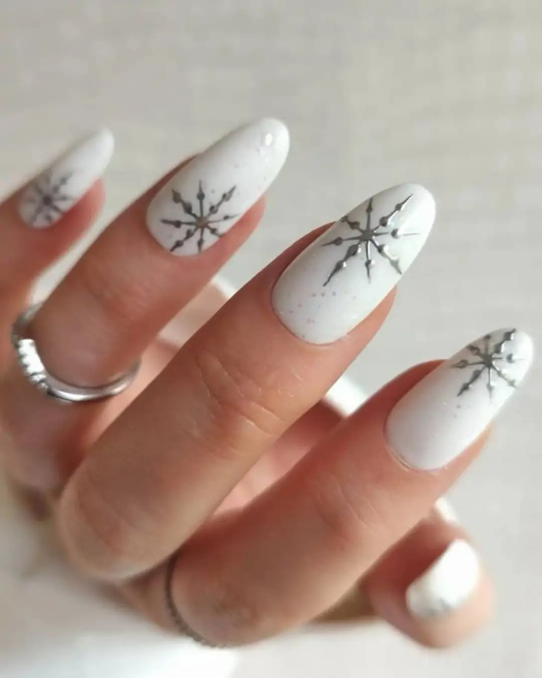 uñas copo de nieve