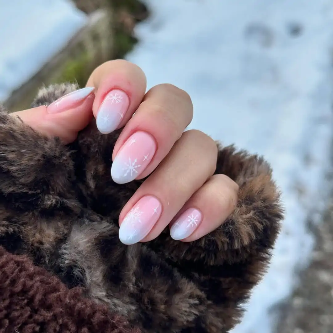 uñas copo de nieve
