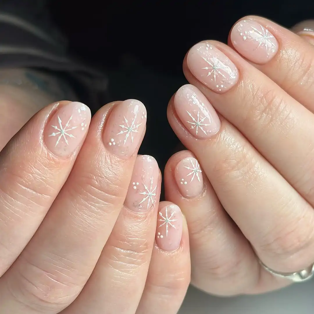 uñas copo de nieve